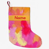 Rosa, orange und gelbe Farben Kleiner Weihnachtsstrumpf (Vorderseite)