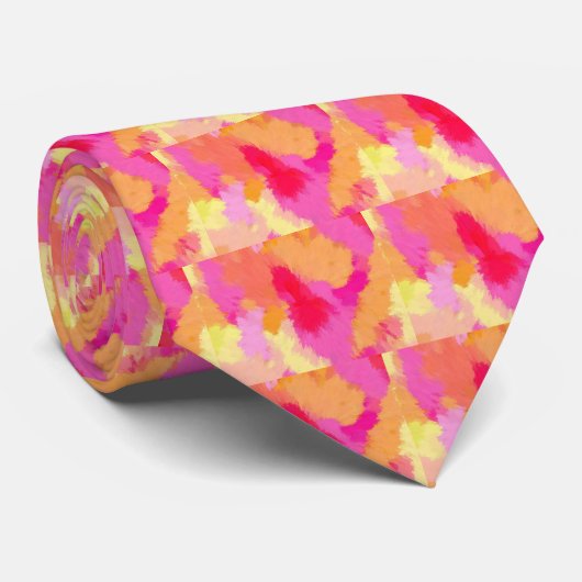 Rosa, orange und gelbe Farben Krawatte (Gerollt)
