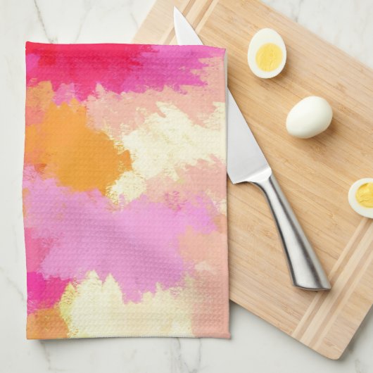 Rosa, orange und gelbe Farben Küchentuch (Viertel Falte)