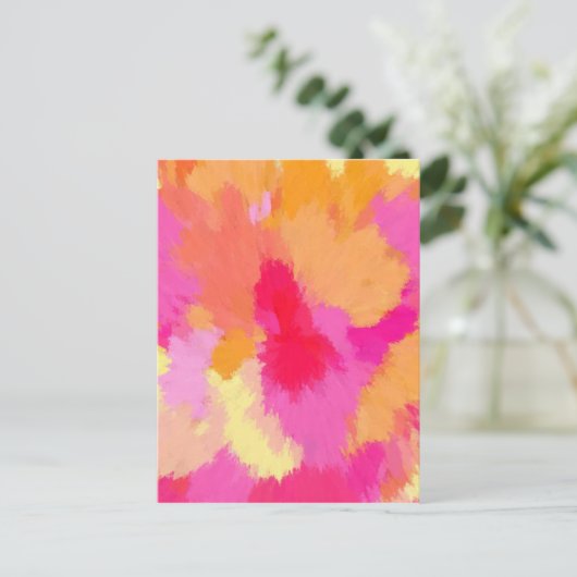 Rosa, orange und gelbe Farben Postkarte (Stehend Vorderseite)