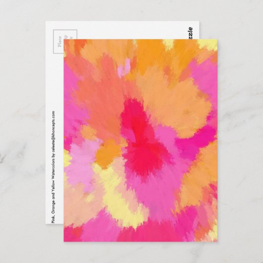 Rosa, orange und gelbe Farben Postkarte (Vorne/Hinten)