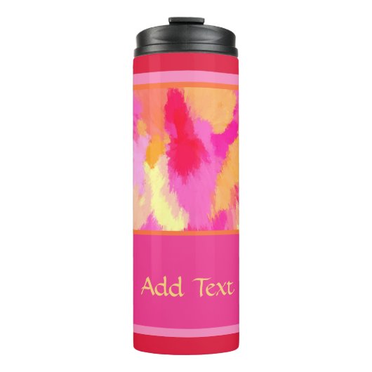 Rosa, orange und gelbe Farben Thermosbecher (Vorderseite)