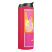 Rosa, orange und gelbe Farben Thermosbecher (Nach links gedreht)