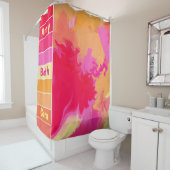 Rosa, orange und gelbe Farbkisten Duschvorhang (Beispiel)