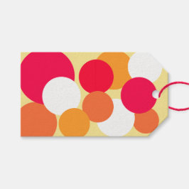 Rosa, orange und gelbe Polka-Punkte Geschenkanhänger