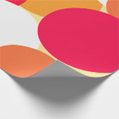Rosa, orange und gelbe Polka-Punkte Geschenkpapier (Ecke)