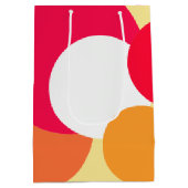 Rosa, orange und gelbe Polka-Punkte Mittlere Geschenktüte (Rückseite)