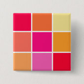 Rosa, orange und gelbe Quadrate Button (Vorderseite)