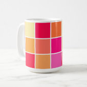 Rosa, orange und gelbe Quadrate Kaffeetasse (Vorderseite Links)