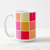 Rosa, orange und gelbe Quadrate Kaffeetasse (Links)