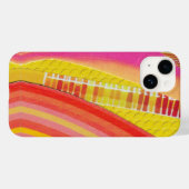 Rosa orange und gelbe Wellen Case-Mate iPhone Hülle (Rückseite (Horizontal))