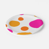 ROSA ORANGE UND GELBER TUPFEN-PAPPTELLER PAPPTELLER (Schrägansicht)