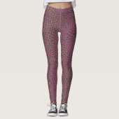 Rosa, Orange und Grau Moderne Tierdrucke Leggings (Vorderseite)