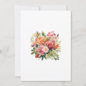 Rosa, orange und grüne Blumenhochzeit Save The Date (Rückseite)