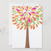 Rosa Orange und Grüne Moderne Blume Hochzeit Einladung (Rückseite)