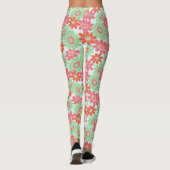 rosa Orange- und Grünmuster der Blume Leggings (Rückseite)