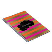 Rosa, Orange und Imitate Metallische goldene Strei Notizblock (Rechte Seite)