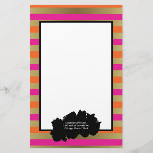 Rosa, orange und Imitate Metallische Goldrapen Briefpapier