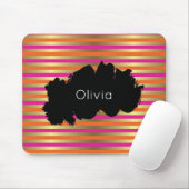 Rosa, orange und Imitate Metallische Goldrapen Mousepad (Mit Mouse)