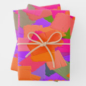 Rosa, orange und Lila Abstrakt Geschenkpapier Set (Beispiel)