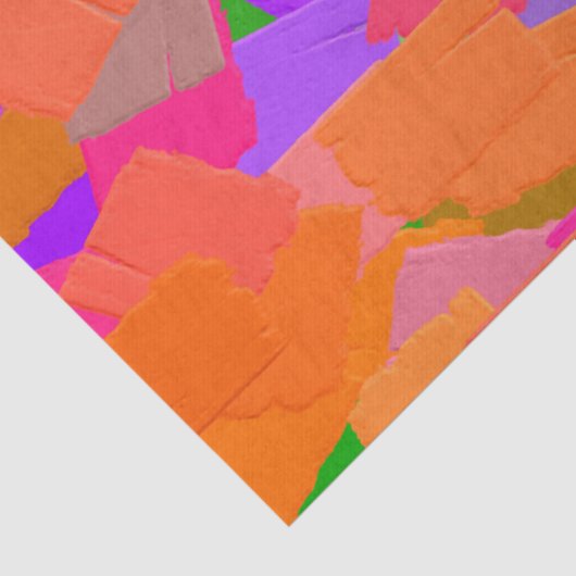 Rosa, orange und Lila Abstrakt Seidenpapier (Detail)