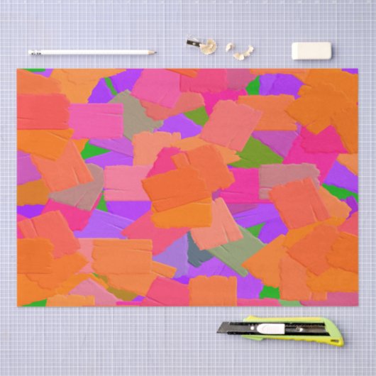 Rosa, orange und Lila Abstrakt Seidenpapier (Handwerk)