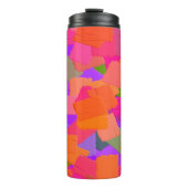 Rosa, orange und Lila Abstrakt Thermosbecher (Vorderseite)