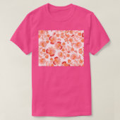 Rosa Orange und Rot schöne Blume Design T-Shirt (Design vorne)