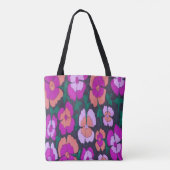 Rosa Orange- und Schwarz-Flora-Totbeutel Tasche (Rückseite)