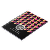Rosa Orange und Schwarz Yang Monogram Notebook Notizblock (Linke Seite)