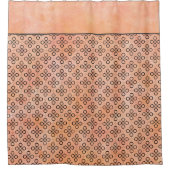 Rosa, orange und schwarzes Retro-Muster Duschvorhang (Vorderseite)