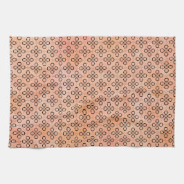 Rosa, orange und schwarzes Retro-Muster Geschirrtuch