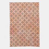 Rosa, orange und schwarzes Retro-Muster Geschirrtuch (Vertikal)