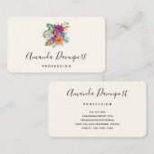 Rosa, Orange und Weiße Rosen Blumenstrauß Visitenkarte (Vorne/Hinten)