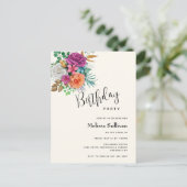 Rosa, Orange und Weiße Rosen Einladung zum Geburts Postkarte (Stehend Vorderseite)