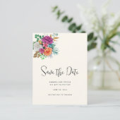 Rosa, Orange und Weiße Rosen Save the Date Einladungspostkarte (Stehend Vorderseite)