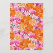 Rosa & Orange Vibrannte Sommergarten Hochzeit Hinweiskarte (Rückseite)
