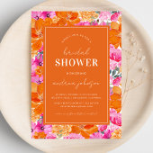 Rosa & orange Vibranntes Summer Garden Brautparty Einladung