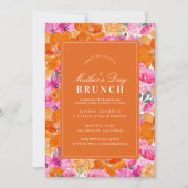 Rosa Orange Vibrant Garden Mother Day Brunch Einladung (Vorderseite)