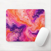 Rosa Orange Violetter Marmormuster Mousepad (Mit Mouse)