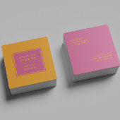 Rosa Orange-Visitenkarte Quadratische Visitenkarte