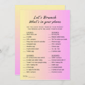 Rosa Orange Was ist in deinem Handy Brunch Party G Einladung (Vorne/Hinten)