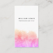 Rosa Orange Wasserfarbe QR Code Social Media Visitenkarte (Vorderseite)