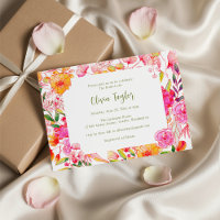Rosa-orange Wasserfarben-Blumen Chic Brautparty-Ei