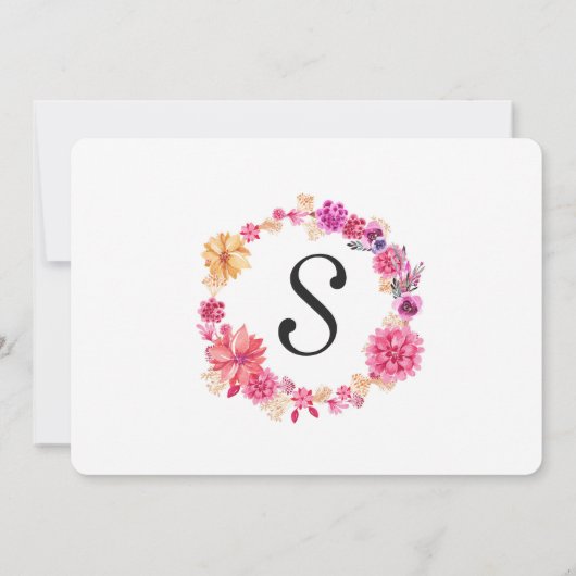 Rosa Orange Watercolor Garden Bridesmais Einladung (Rückseite)