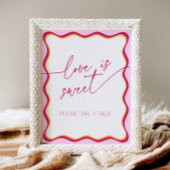 Rosa Orange Wavy Border Liebe ist Sweet Nehmen Sie Sockelschild