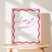 Rosa Orange Wavy Border Liebe ist Sweet Nehmen Sie Sockelschild