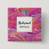Rosa Orange Wirbel Groovy Design Bridesmaid