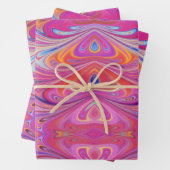 Rosa Orange Wirbel Groovy Design Geschenkpapier Set (Beispiel)