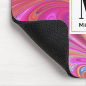 Rosa Orange Wirbel Groovy Design Mousepad (Ecke)